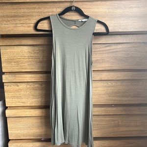 Cut out back, right below the knee dress in green